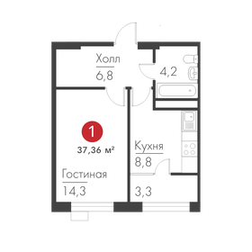 39,7 м², 1-комнатная квартира 9 371 870 ₽ - изображение 12