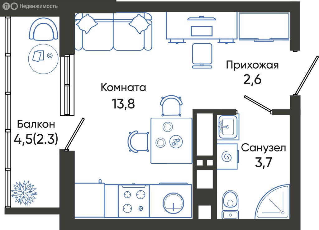 Варианты планировок ЖК «Облака» - планировка 2