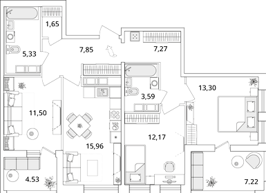 46,2 м², 1-комнатная квартира 4 500 000 ₽ - изображение 31