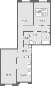 Квартира 97,6 м², 3-комнатная - изображение 1