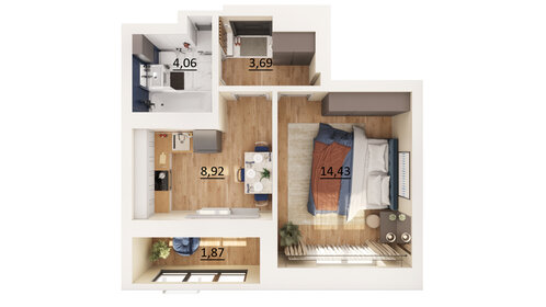 18 м², 1-комнатная квартира 4 100 000 ₽ - изображение 58