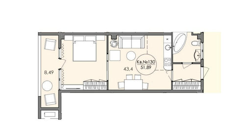 Квартира 52 м², 5-комнатная - изображение 1