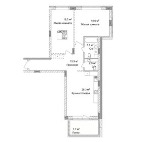 Квартира 89,5 м², 2-комнатная - изображение 1