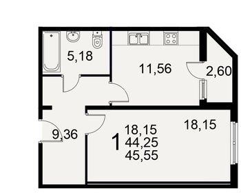 32,8 м², 1-комнатная квартира 3 250 000 ₽ - изображение 113
