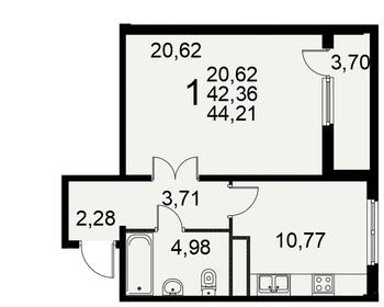 43 м², квартира-студия 4 500 000 ₽ - изображение 25