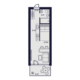 Квартира 33 м², 1-комнатные - изображение 1