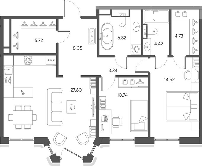 85,9 м², 2-комнатная квартира 45 565 388 ₽ - изображение 1