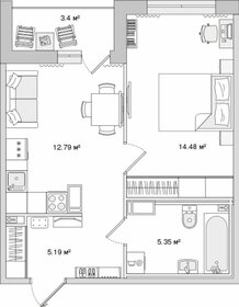 Квартира 41,2 м², 1-комнатная - изображение 1