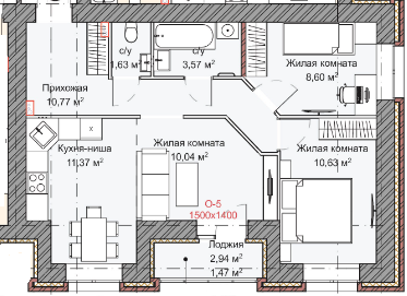 61 м², 2-комнатная квартира 6 200 000 ₽ - изображение 48