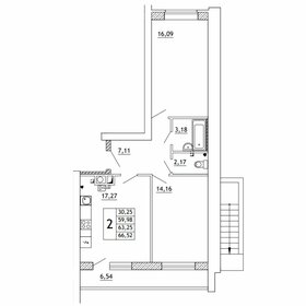 Квартира 67 м², 2-комнатная - изображение 1