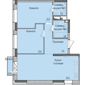 56,3 м², 2-комнатная квартира 6 400 000 ₽ - изображение 76