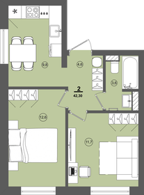 43 м², 2-комнатная квартира 2 150 000 ₽ - изображение 14