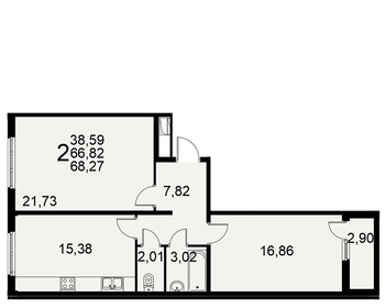 67,5 м², 2-комнатная квартира 6 141 590 ₽ - изображение 8