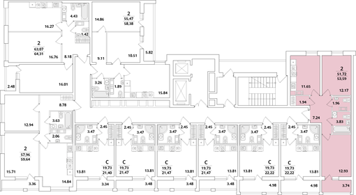 Квартира 53,6 м², 2-комнатная - изображение 2