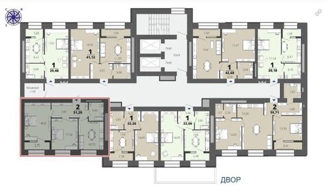 Квартира 52 м², 2-комнатная - изображение 2