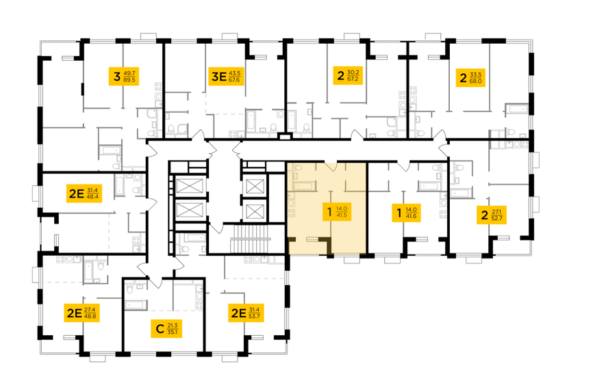 40 м², 1-комнатная квартира 19 950 000 ₽ - изображение 1