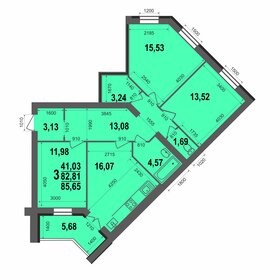83,7 м², 3-комнатная квартира 6 700 000 ₽ - изображение 13