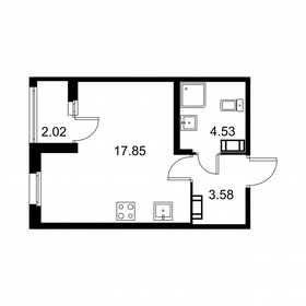 Квартира 27 м², студия - изображение 1