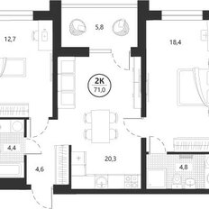 Квартира 73,2 м², студия - изображение 4