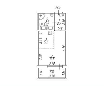 Квартира 28,6 м², студия - изображение 1