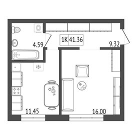 41 м², 1-комнатная квартира 4 500 000 ₽ - изображение 55