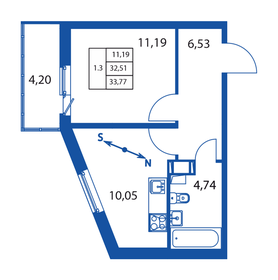 34 м², 1-комнатная квартира 5 770 800 ₽ - изображение 75