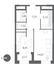 40 м², 1-комнатные апартаменты 5 450 000 ₽ - изображение 7