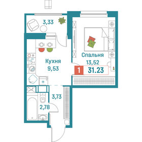 32 м², 1-комнатная квартира 6 490 000 ₽ - изображение 14