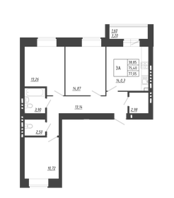 78,7 м², 3-комнатная квартира 5 950 000 ₽ - изображение 25