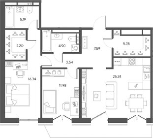 Квартира 84,3 м², 2-комнатная - изображение 1