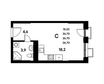 27,1 м², квартира-студия 4 089 200 ₽ - изображение 8