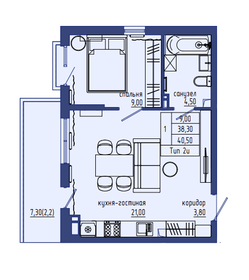 32 м², квартира-студия 3 810 000 ₽ - изображение 91