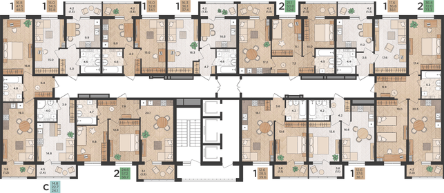 80 м², 3-комнатная квартира 5 900 000 ₽ - изображение 99