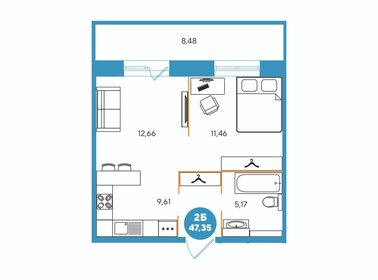 47,2 м², 2-комнатная квартира 4 050 000 ₽ - изображение 47