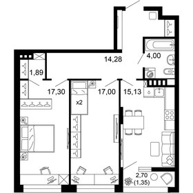 Квартира 71 м², 2-комнатная - изображение 1