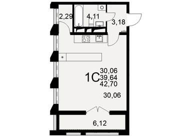 40,3 м², 1-комнатная квартира 5 900 000 ₽ - изображение 29