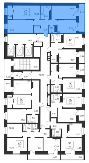 95,4 м², 3-комнатная квартира 12 900 000 ₽ - изображение 1