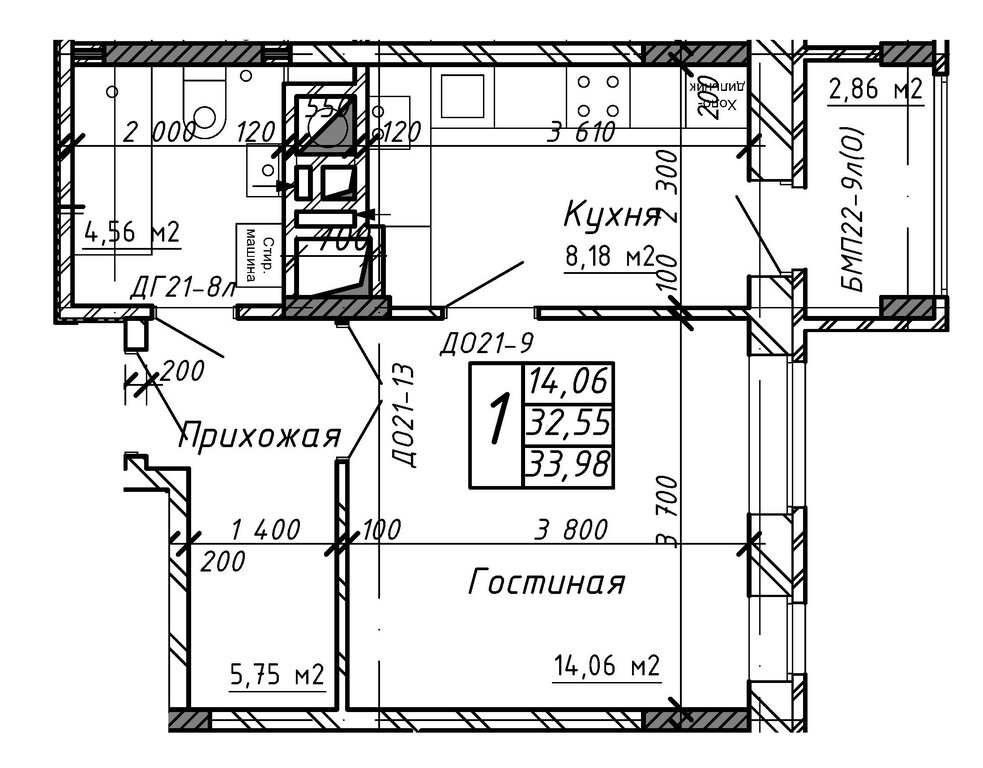 Варианты планировок ЖК «МАРС» - планировка 1