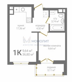 Квартира 36,8 м², 1-комнатная - изображение 1