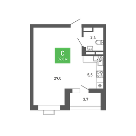 39,9 м², квартира-студия 4 907 088 ₽ - изображение 9