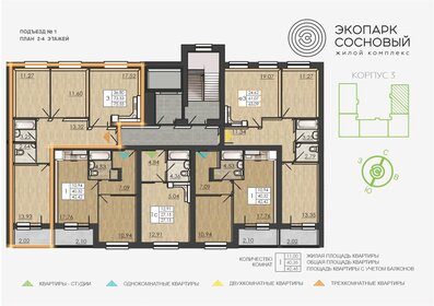 73,4 м², 3-комнатная квартира 8 731 288 ₽ - изображение 38