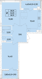 58,4 м², 2-комнатная квартира 6 891 200 ₽ - изображение 25