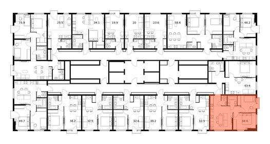 46,2 м², 2-комнатная квартира 11 200 000 ₽ - изображение 68