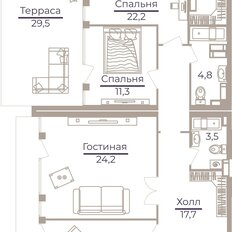 Квартира 108,2 м², 3-комнатная - изображение 2