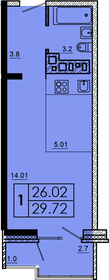 29,7 м², 1-комнатная квартира 2 942 280 ₽ - изображение 1