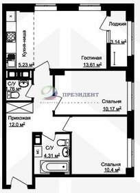 Квартира 60,6 м², 2-комнатная - изображение 1