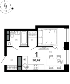 21,8 м², квартира-студия 4 700 000 ₽ - изображение 45