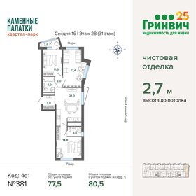 82,5 м², 3-комнатная квартира 13 042 081 ₽ - изображение 26
