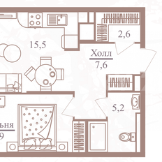 Квартира 43,7 м², 1-комнатная - изображение 4