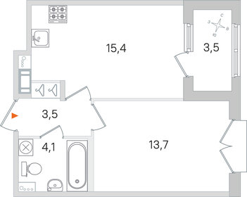 Квартира 38,5 м², 1-комнатная - изображение 1